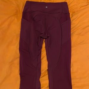 Purple lululemon leggings with side pockets size 10